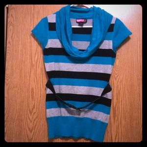 Striped Blouse with Belt